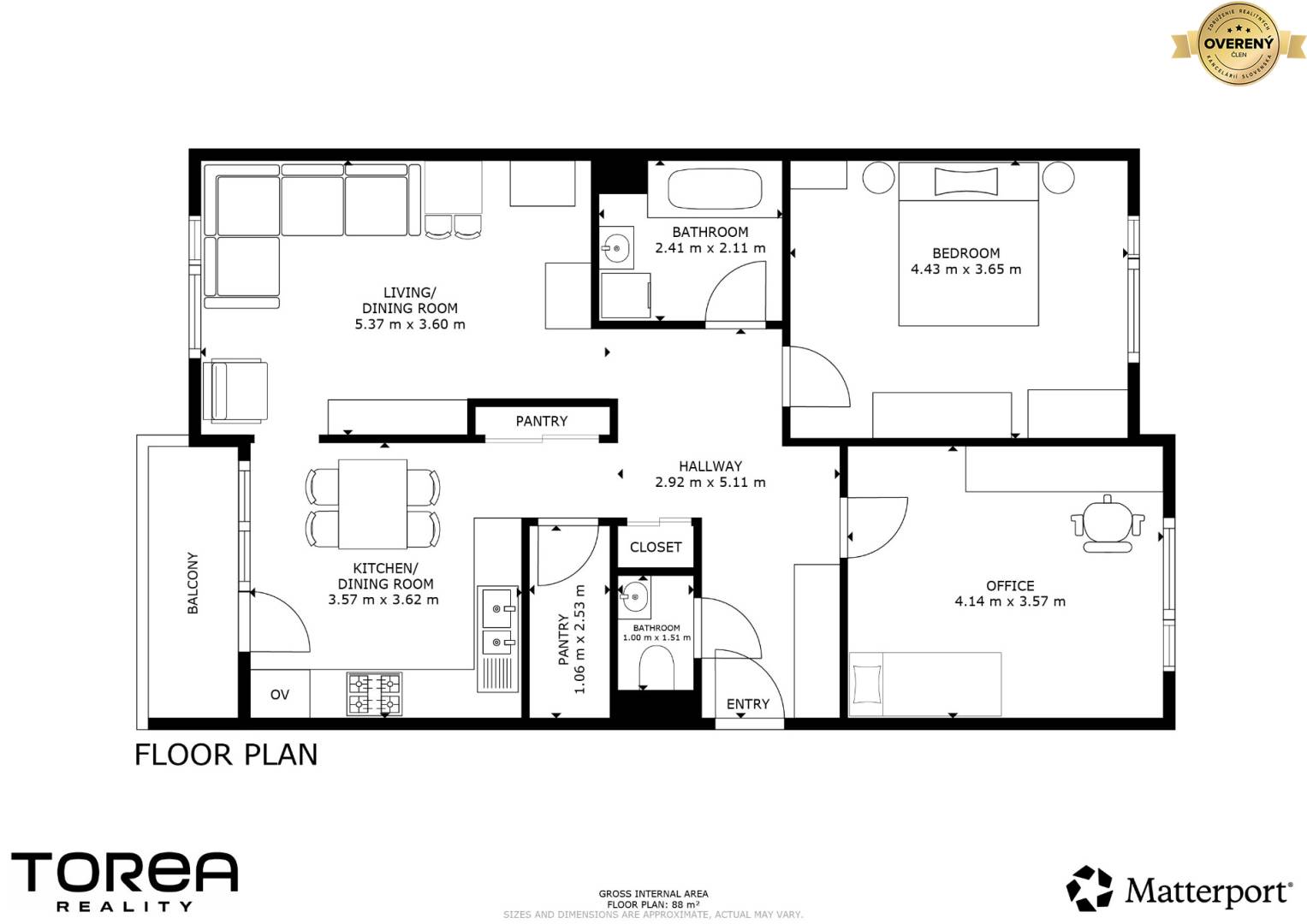 3-izbový byt Pezinok Muškát_pôdorys