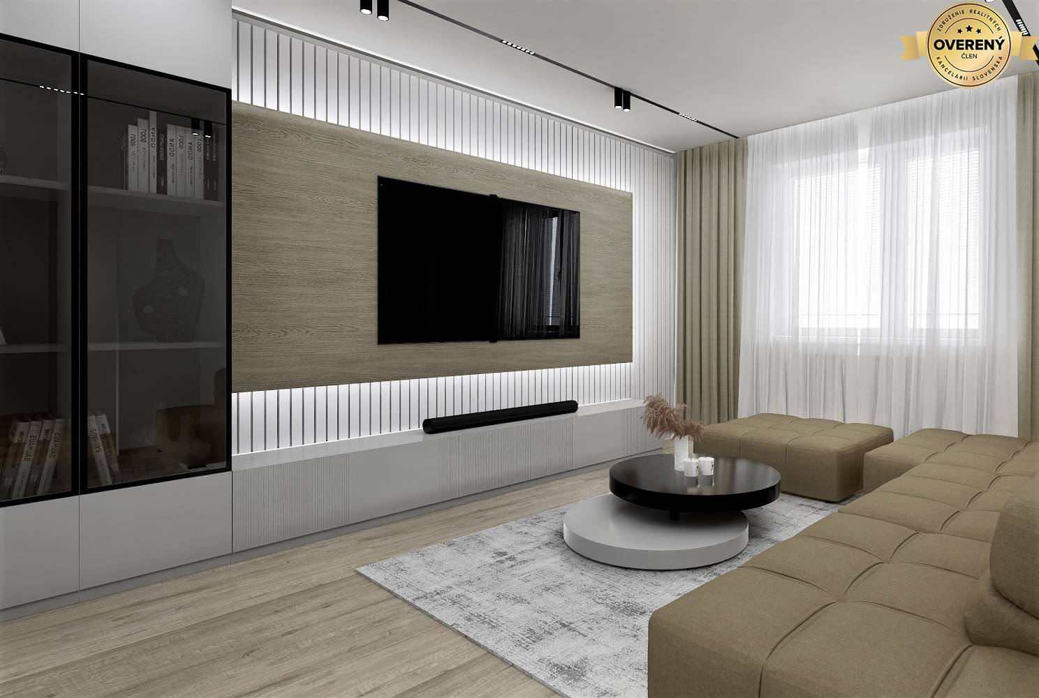 návrh obývačky 2-izbový byt Pezinok