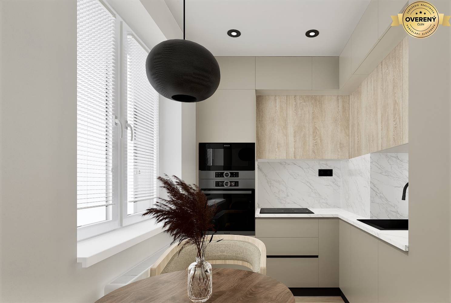 návrh kuchyne 2-izbový byt Pezinok